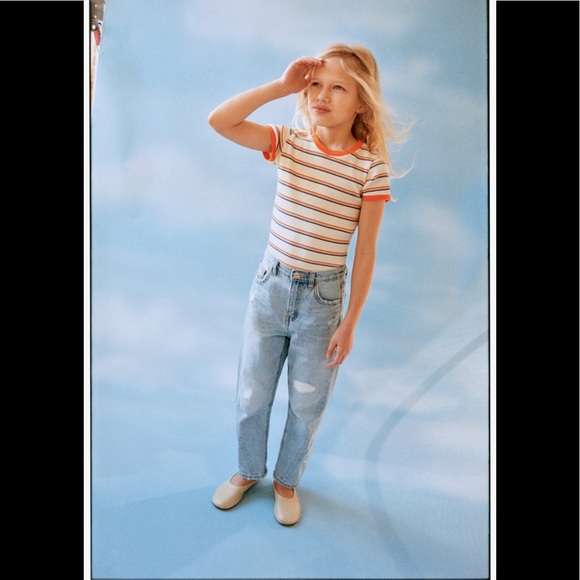 ZARA GIRLS LIMITED EDITION SOFT LEATHER BALLET FLATS - Picture 6 of 9